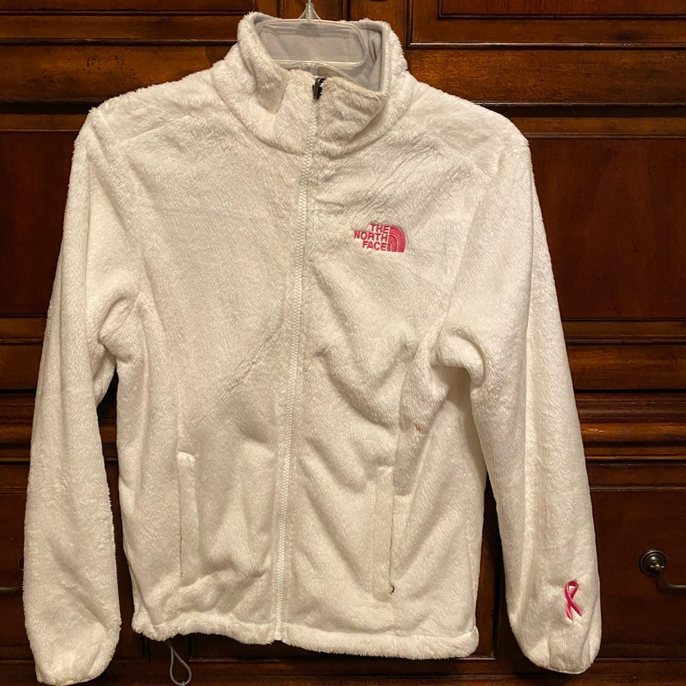 North Face fuzzy zip up jacket
